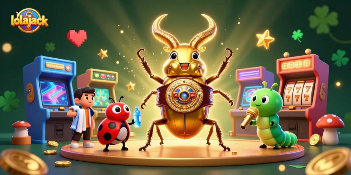 Engage in the thrilling world of lolajack, featuring cartoon characters battling amidst vibrant casino elements.