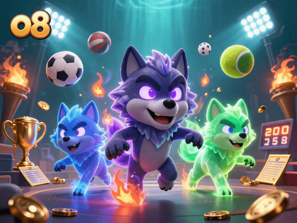 Experience the thrill of o8 casino with energetic sports elements and ghostly wolf companions.