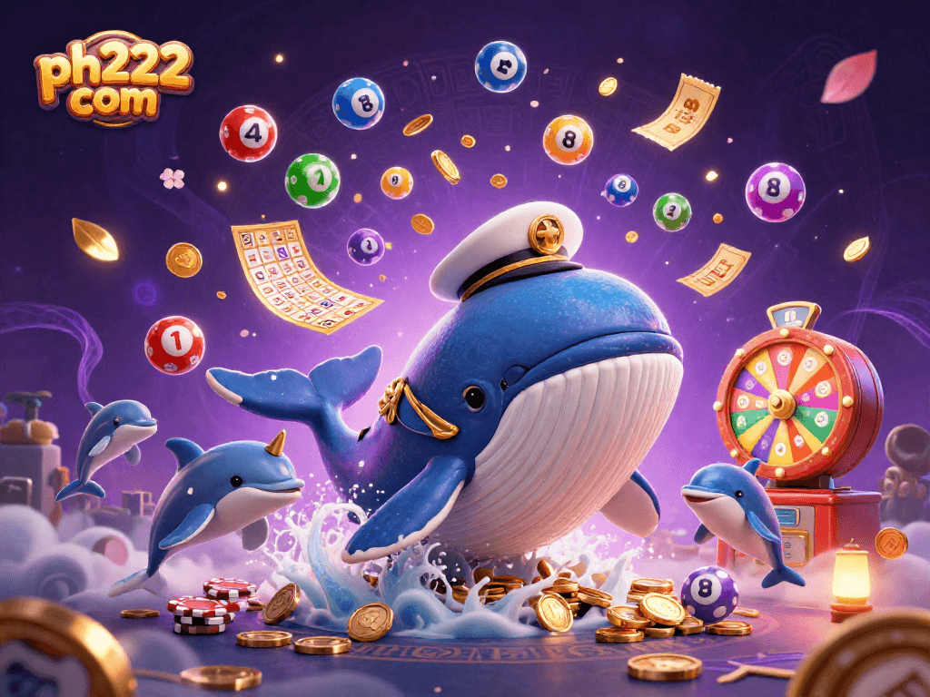 Experience thrilling gameplay with ph222 com as a whimsical whale, narwhal, and dolphins delight in casino fun.
