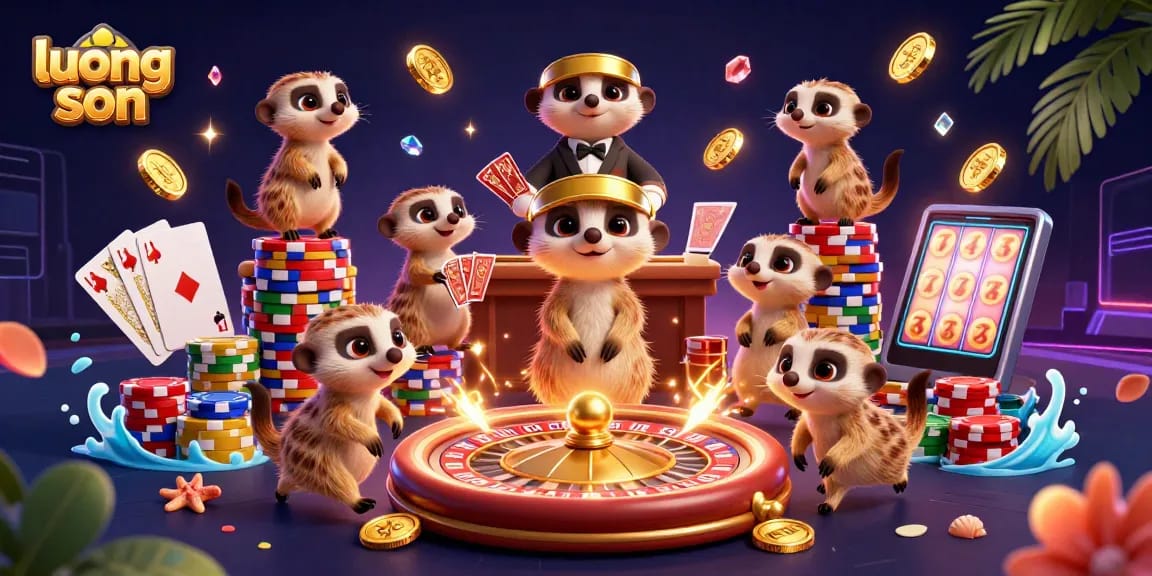 Experience the thrilling action of luong son with meerkats running a dazzling casino operation.