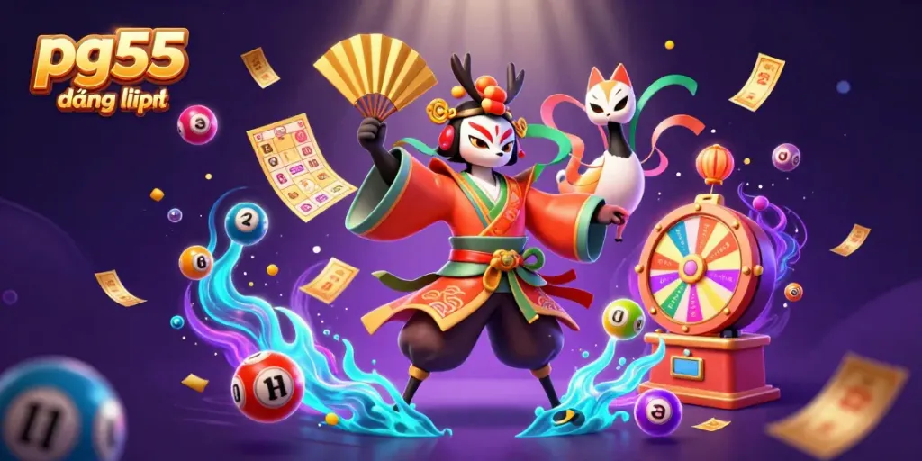 pg55 đăng nhập showcases an exciting game scene with colorful elements and vibrant characters.