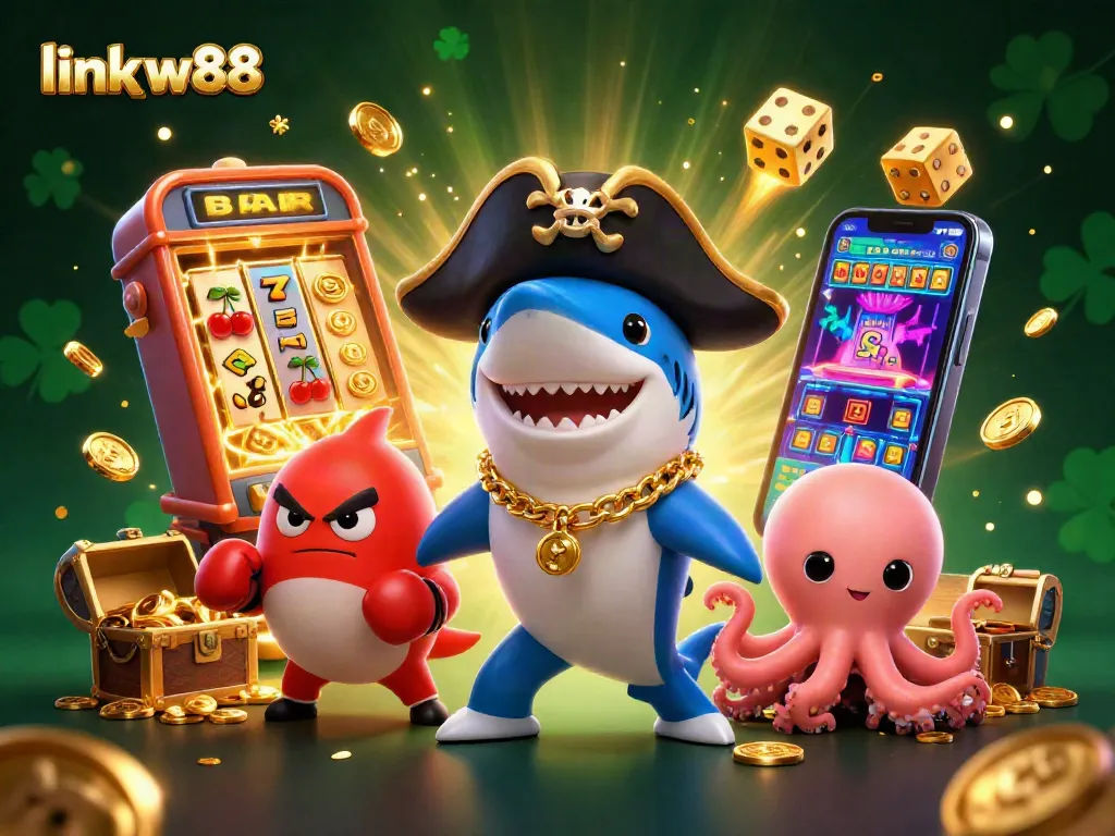 Engage in thrilling gameplay with link w88, featuring a pirate shark, pufferfish, and octopus in an action-packed casino!