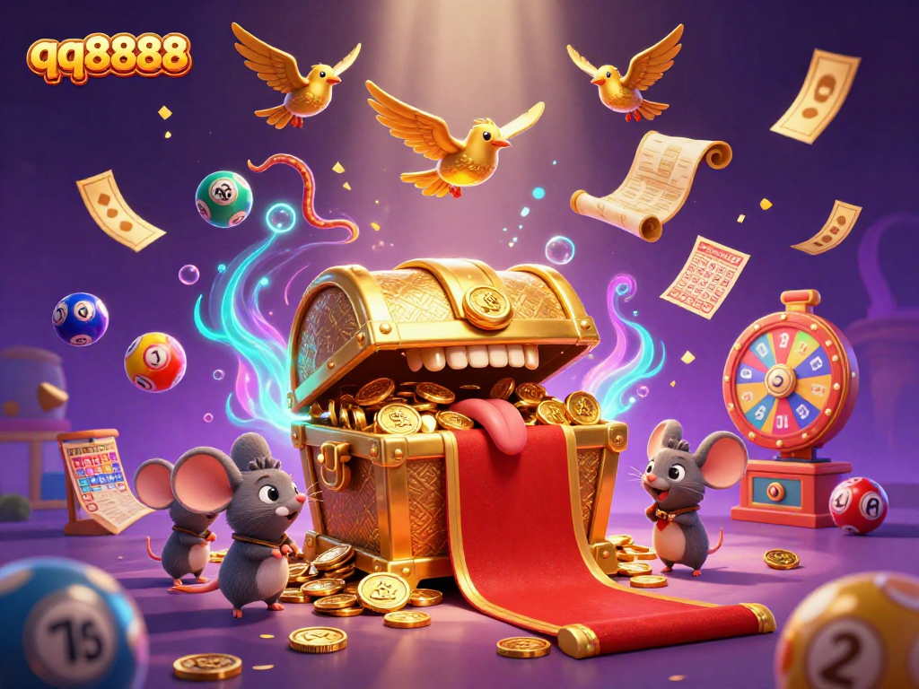 Experience thrilling gameplay with qq8888's vibrant lottery balls and playful characters for exciting wins.
