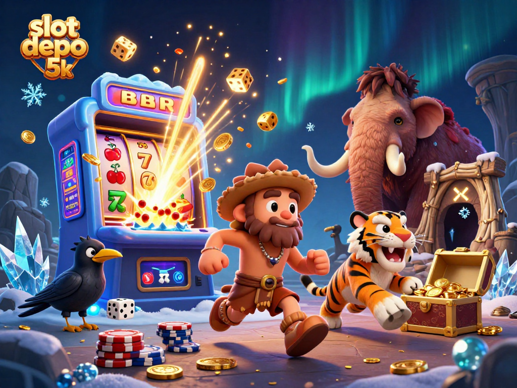 Play winning slots at slot depo 5k with dynamic illustrations of ancient casino elements.