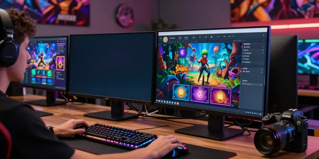 Player logging into Singatoto platform with vibrant gaming setup and engaging interface.