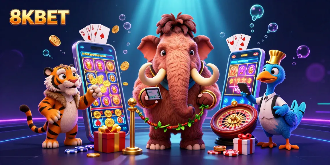 Join the fun at 8KBET as the woolly mammoth bouncer checks IDs for exciting casino action!