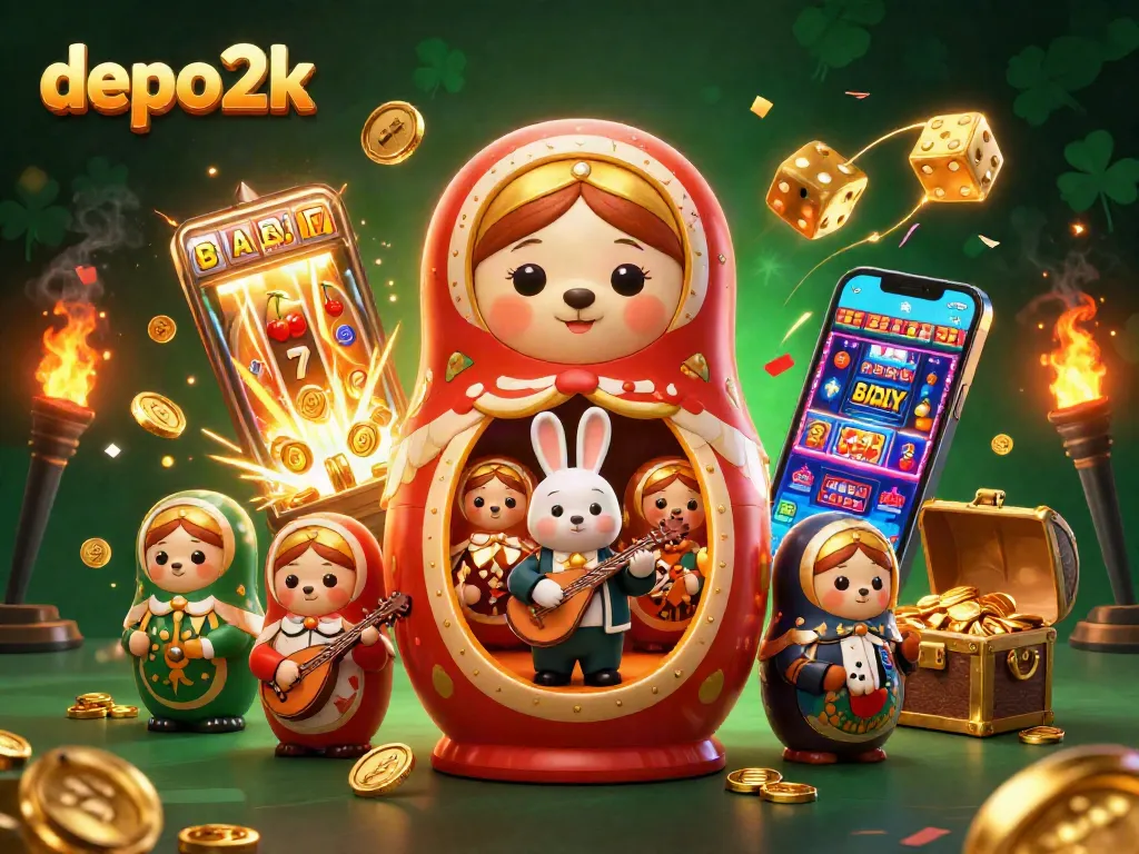 Spin the reels with depo2k as colorful bears celebrate in a casino-themed adventure!