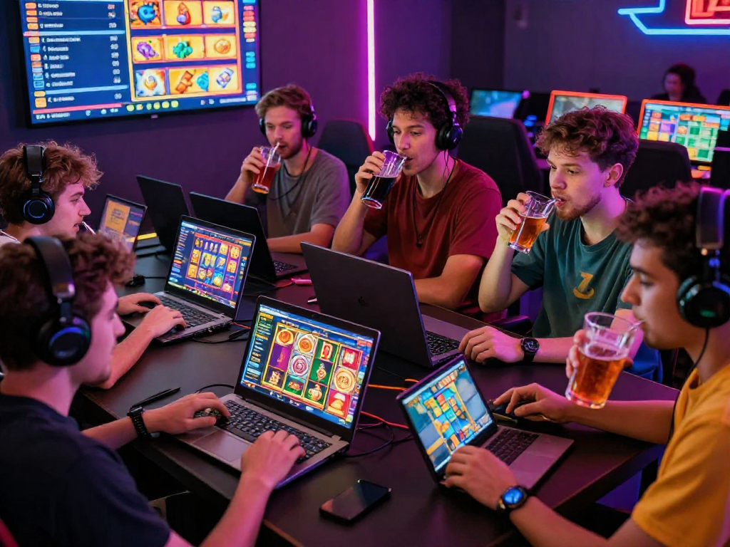 Players enjoying NX303 online slots with vibrant graphics and RTP stats.
