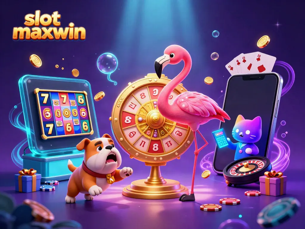 Experience thrilling moments with slot maxwin in vibrant casino-themed illustration.