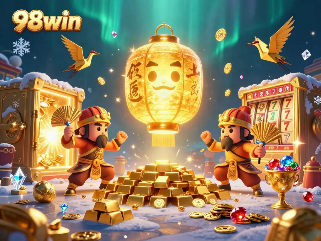 Experience exciting casino adventures with 98win featuring vibrant characters and golden treasures.