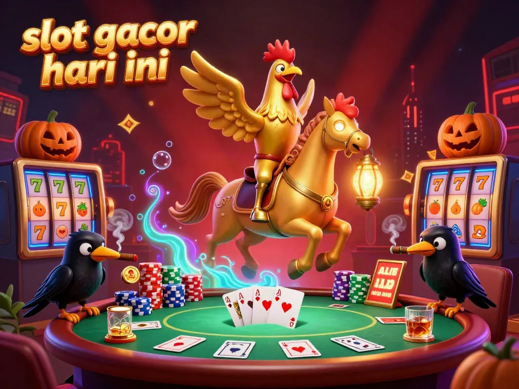 Experience slot gacor hari ini with a vibrant 3D casino scene filled with unique characters and stunning details.