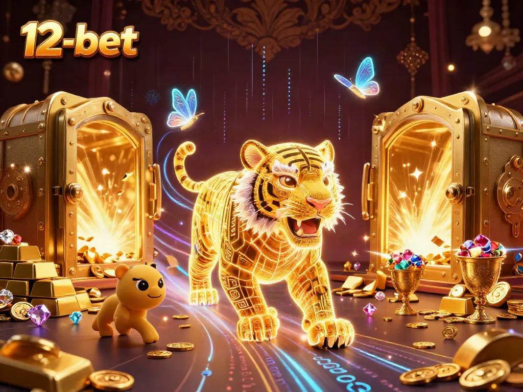 Experience thrilling action at 12-bet with the vibrant digital casino scene showcasing gold treasure and neon elements.