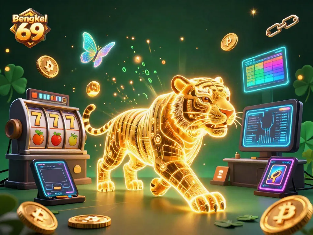 Engage with exciting gambling opportunities at Bengkel 69 through a vivid casino scene.