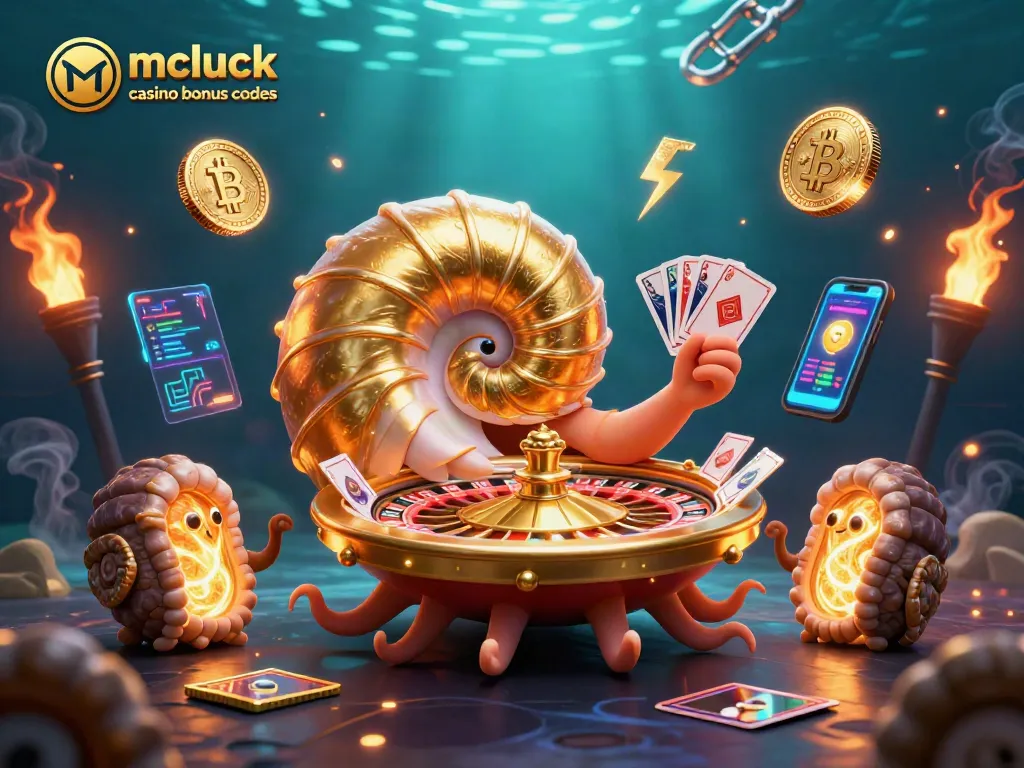 Engage with mcluck casino bonus codes through vibrant 3D casino-themed digital art featuring various gaming elements.