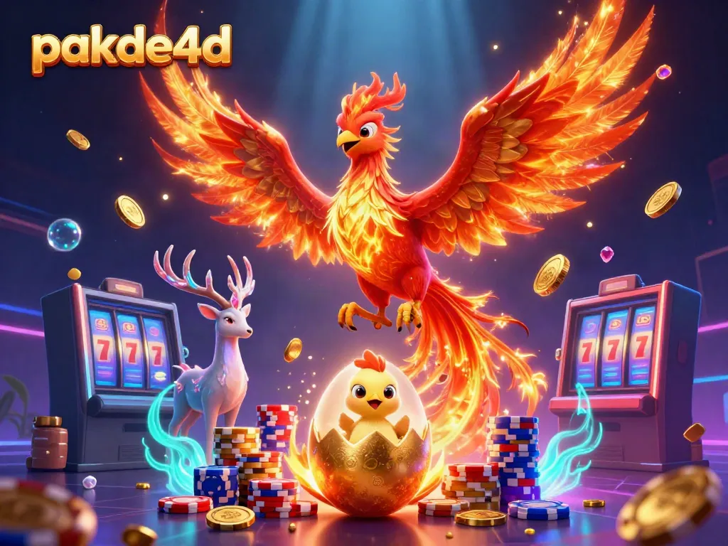 Experience the excitement with pakde4d, featuring a phoenix and dynamic gambling elements.