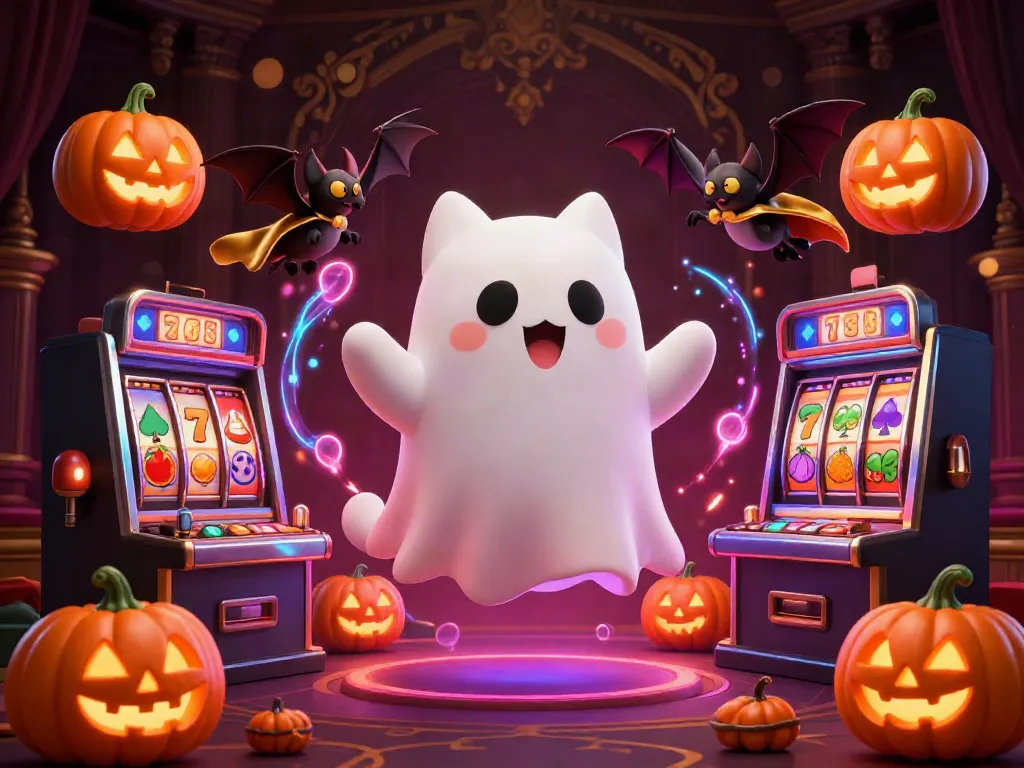 Spin the reels and enjoy thrills with link slot gacor in a haunted casino mansion scene.