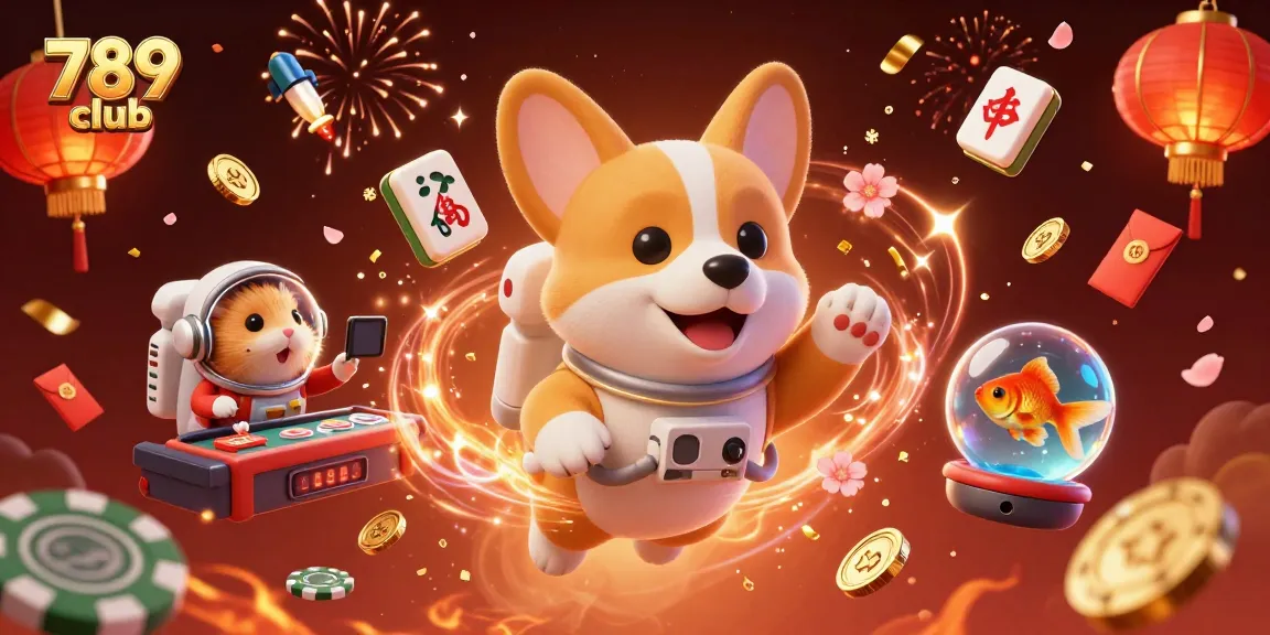 Experience thrilling gameplay with 789 club as a corgi astronaut explores a space casino.