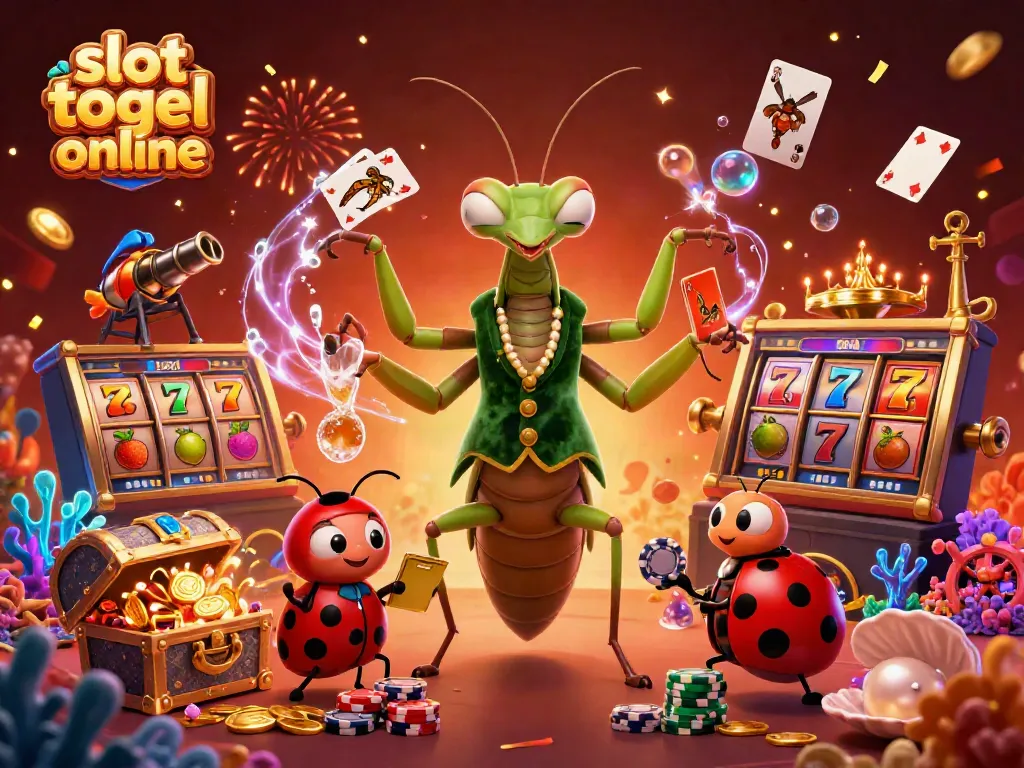 Slot togel online penuh keseruan dengan karakter utama bermain di meja slot.