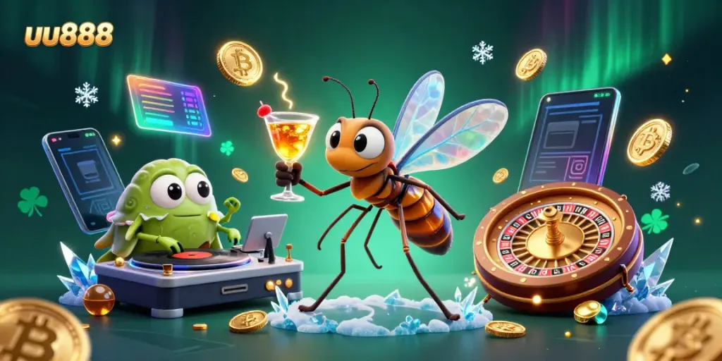 Engaging illustration of uu888 casino with vibrant characters and exciting gaming elements