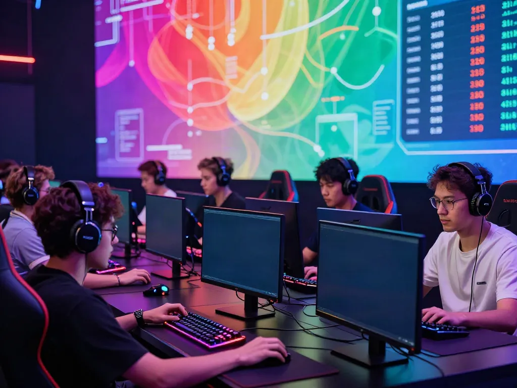 Players engaged in competitive gaming on the Luxury111 platform in a vibrant virtual environment.