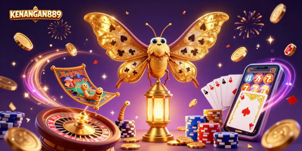 Engage with KENANGAN889 as vibrant casino visuals fill the scene with excitement and luck.