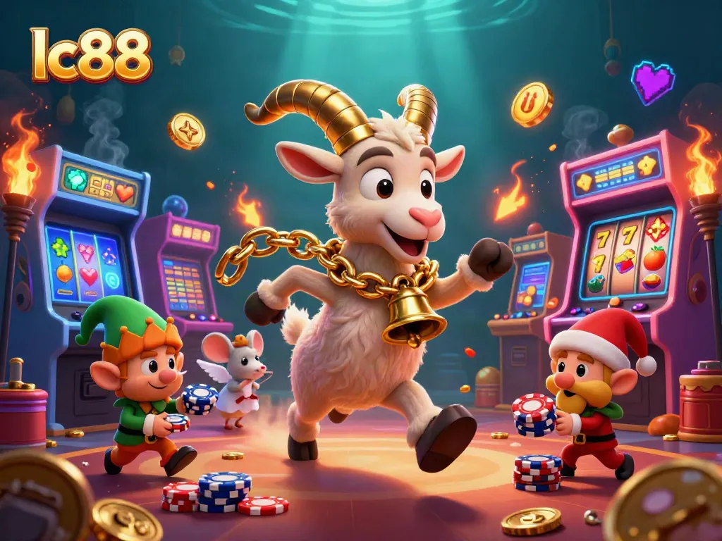 Join the festive chaos of lc88 casino with Krampus, an angel mouse, and mischievous gremlins stealing chips!