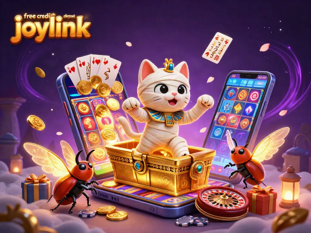 Play exciting games with free credit no deposit joylink, featuring dynamic casino elements and engaging characters.