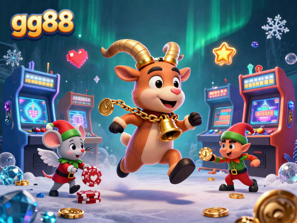 Experience thrilling games at gg88's festive casino with Krampus, angel mouse, and mischievous gremlins!
