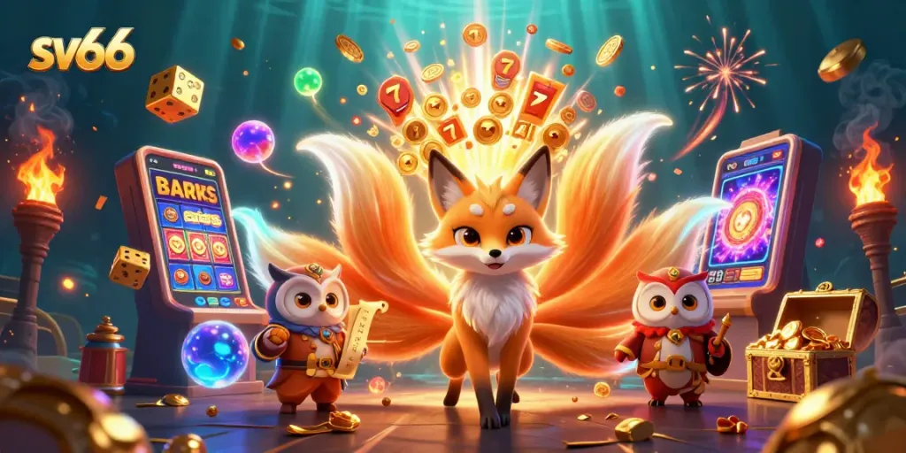 Experience thrilling casino excitement with sv66's vibrant 3D illustration showcasing a magical gaming world