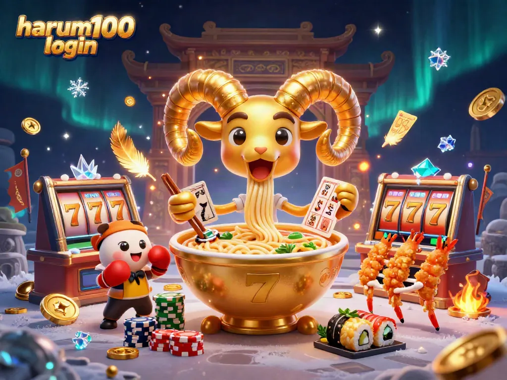 Permainan menarik di harum100 login dengan karakter kartun 3D dan suasana kasino yang berwarna-warni.
